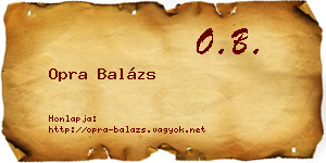 Opra Balázs névjegykártya